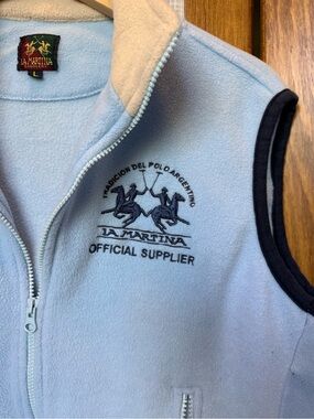 VTG La Martina Light Blue Fleece Vest - Official Supplier 2006 Finals